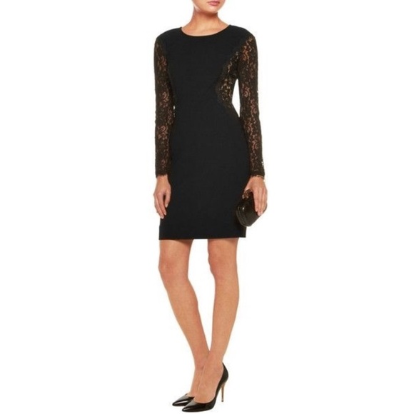 NWT DIANE VON FURSTENBERG Lace India Dress In Black, Size 4 - Picture 1 of 14